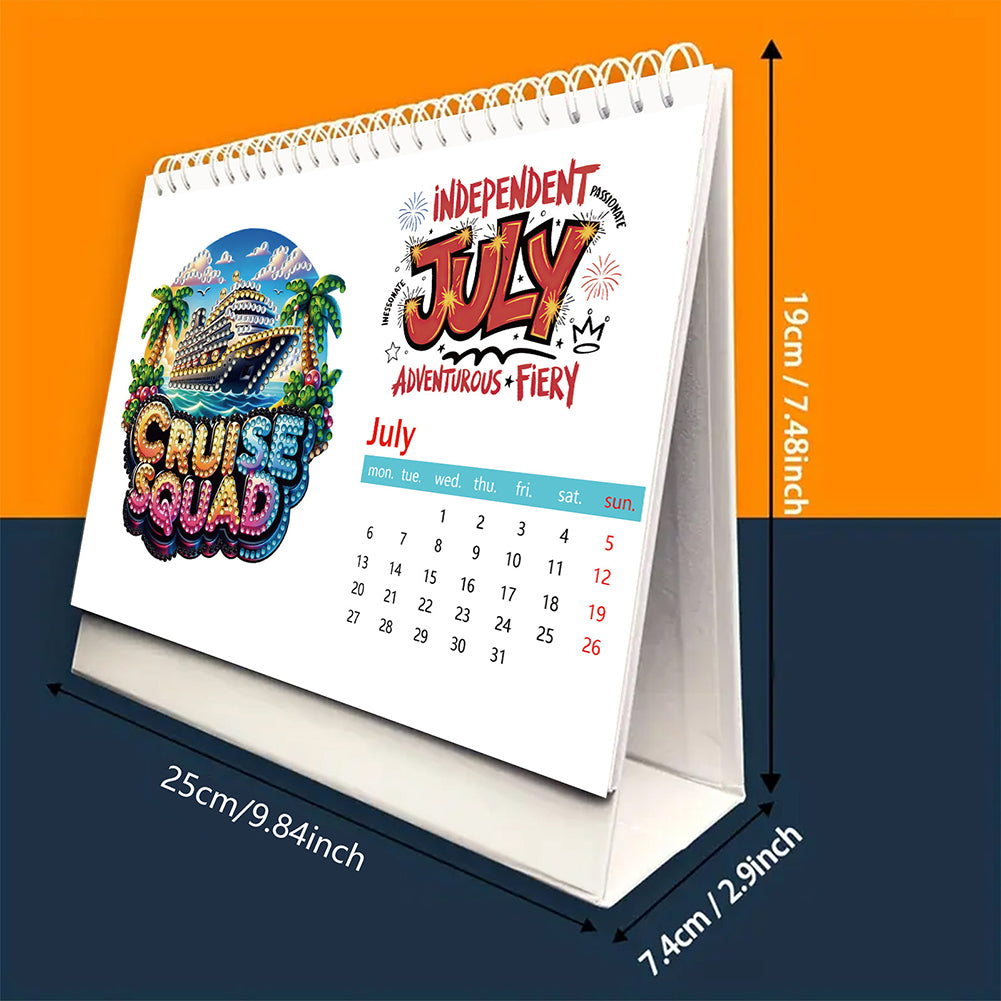 2026 Calendar Diamond Painting Kit DIY Diamond Art Desk Calendar for Home Office