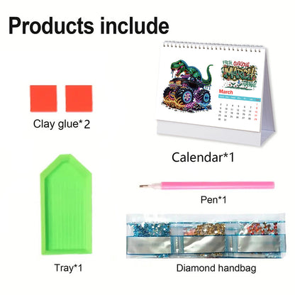 2026 Calendar Diamond Painting Kit DIY Diamond Art Desk Calendar for Home Office