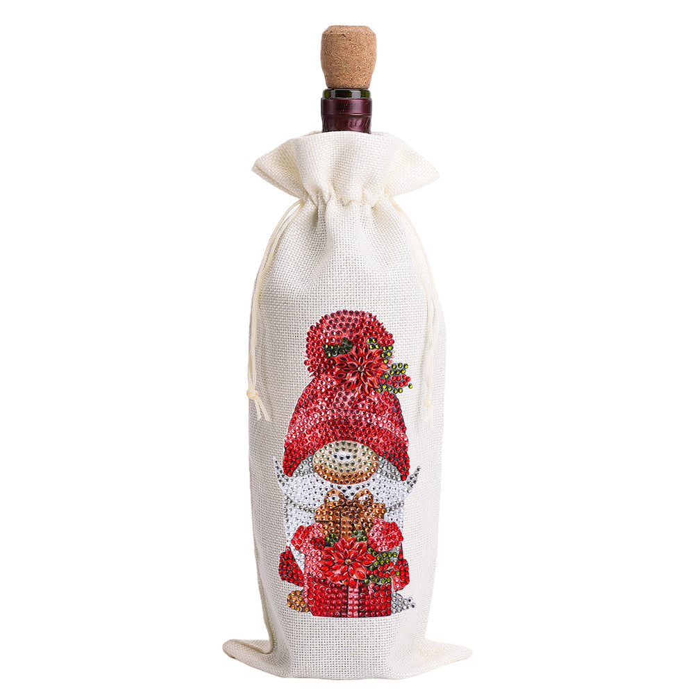 4pcs DIY Diamond Painting Wine Bag Rhinestones Liquor Bottle Cover (Butterfly)