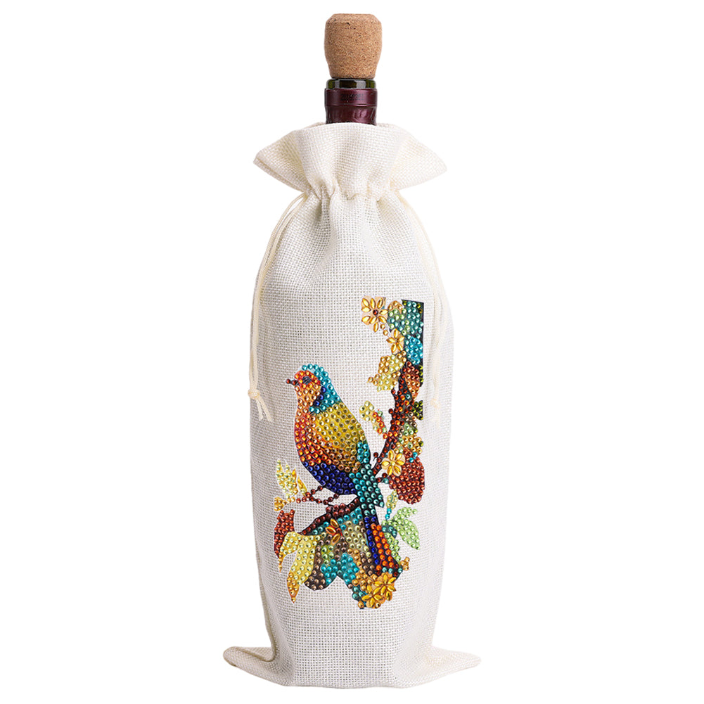 4pcs DIY Diamond Painting Wine Bag Rhinestones Liquor Bottle Cover (Butterfly)