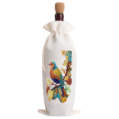 4pcs DIY Diamond Painting Wine Bag Rhinestones Liquor Bottle Cover (Butterfly)