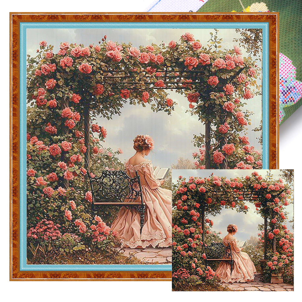Victorian Girl - 14CT Stamped Cross Stitch 50*50CM