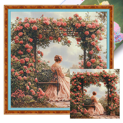Victorian Girl - 14CT Stamped Cross Stitch 50*50CM