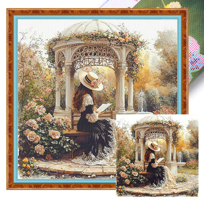 Victorian Girl - 14CT Stamped Cross Stitch 50*50CM