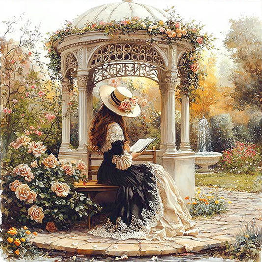 Victorian Girl - 14CT Stamped Cross Stitch 50*50CM