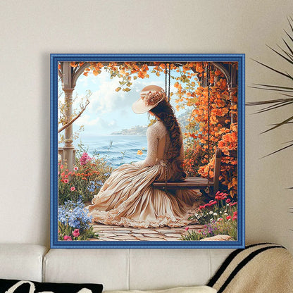 Victorian Girl - 14CT Stamped Cross Stitch 50*50CM