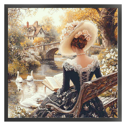 Victorian Girl - 14CT Stamped Cross Stitch 50*50CM