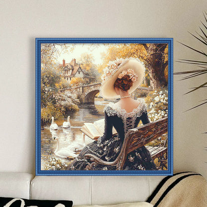 Victorian Girl - 14CT Stamped Cross Stitch 50*50CM