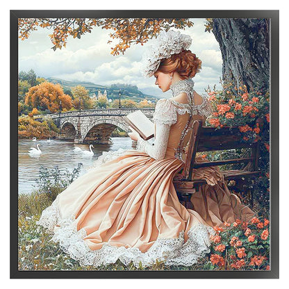 Victorian Girl - 14CT Stamped Cross Stitch 50*50CM