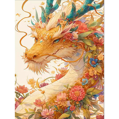 Flower Spirit Dragon - 9CT Stamped Cross Stitch 60*80CM(Mona Lisa Brand)