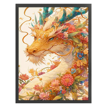 Flower Spirit Dragon - 9CT Stamped Cross Stitch 60*80CM(Mona Lisa Brand)