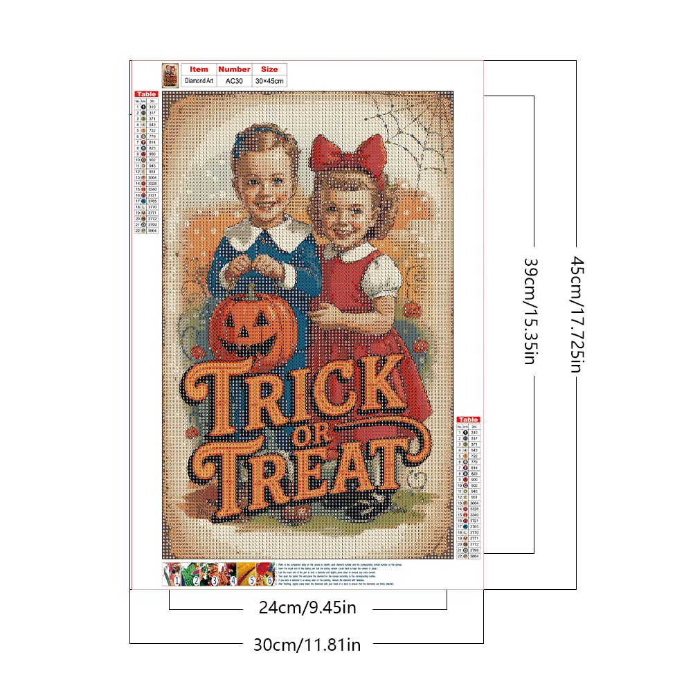 Trick Or Treat - Full Round Drill Diamond Painting 30*45CM