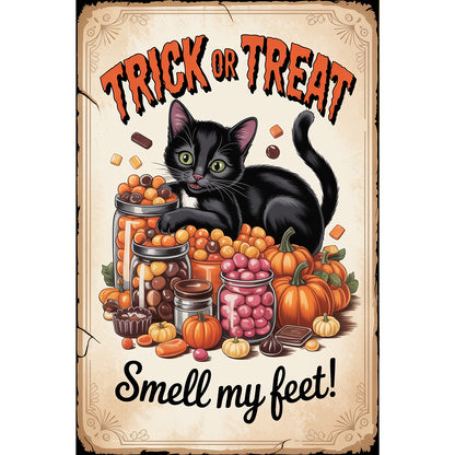 Halloween Cat - Full Round Drill Diamond Painting 30*45CM
