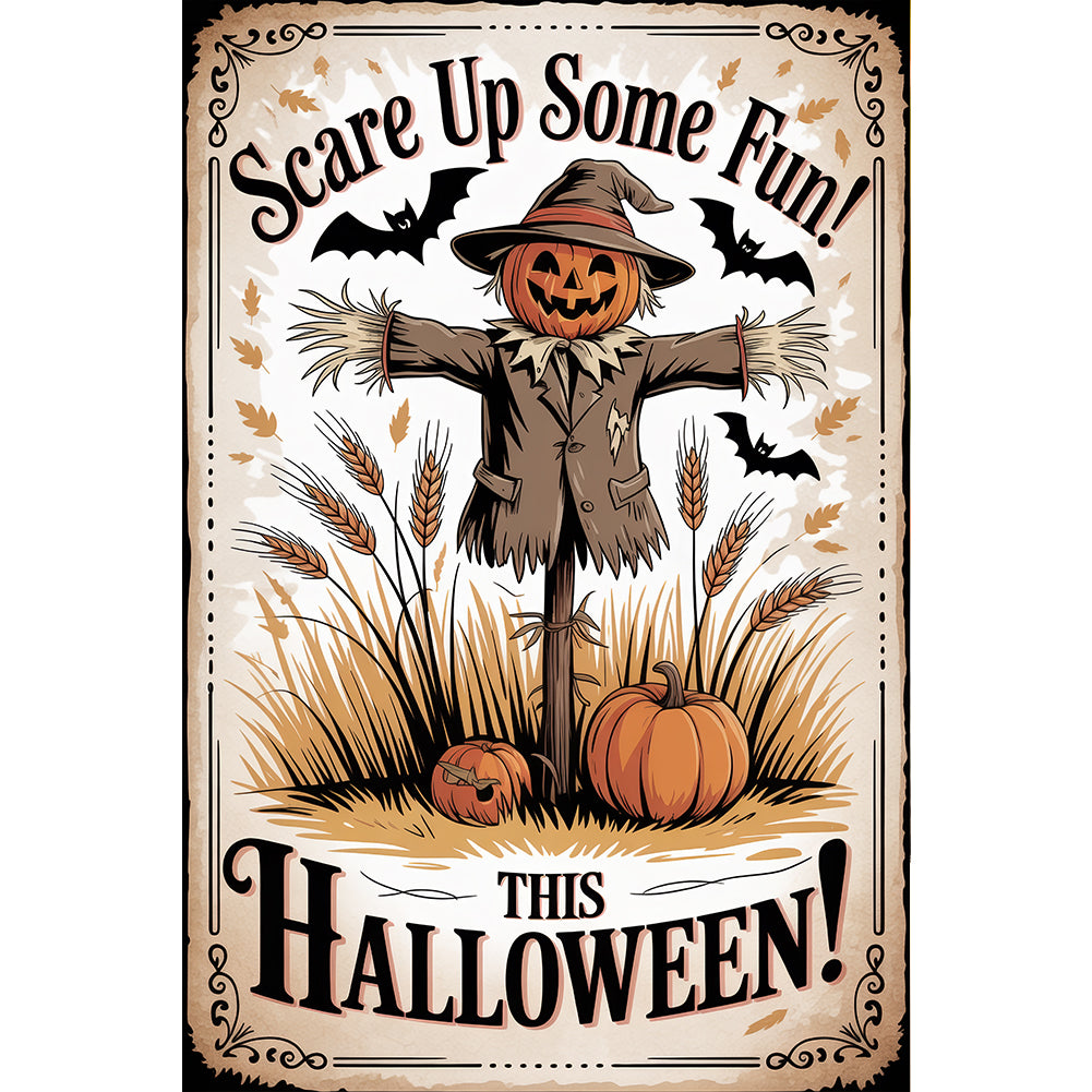 Halloween Scarecrow - Full Round Drill Diamond Painting 30*45CM