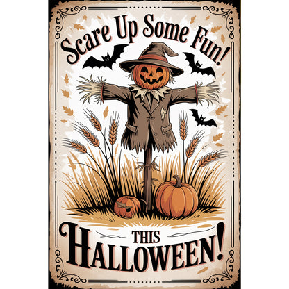 Halloween Scarecrow - Full Round Drill Diamond Painting 30*45CM