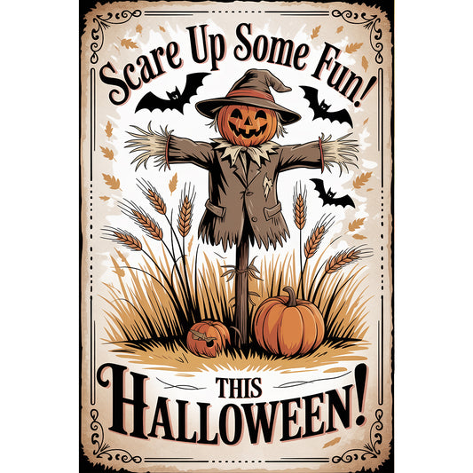 Halloween Scarecrow - Full Round Drill Diamond Painting 30*45CM