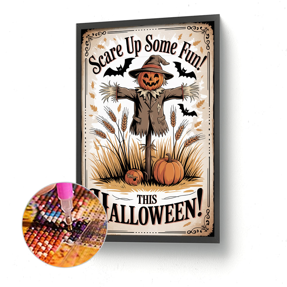 Halloween Scarecrow - Full Round Drill Diamond Painting 30*45CM