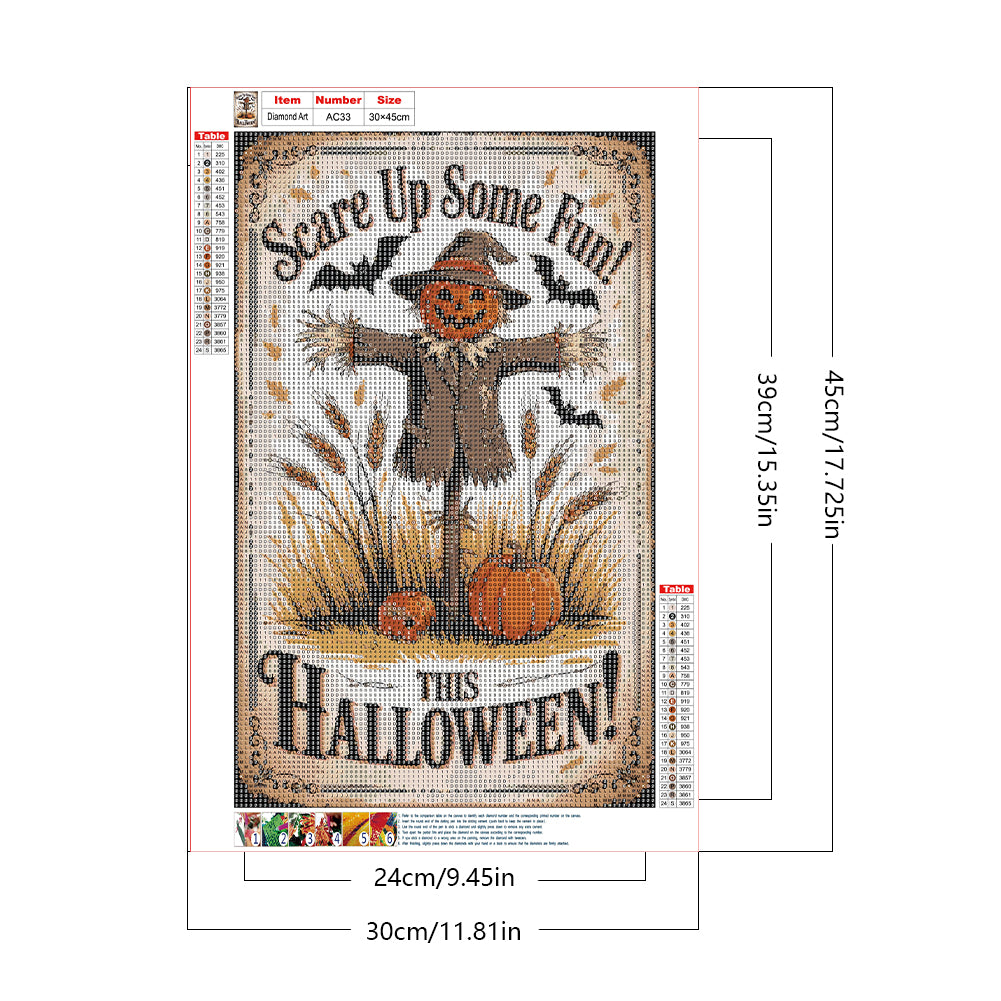Halloween Scarecrow - Full Round Drill Diamond Painting 30*45CM