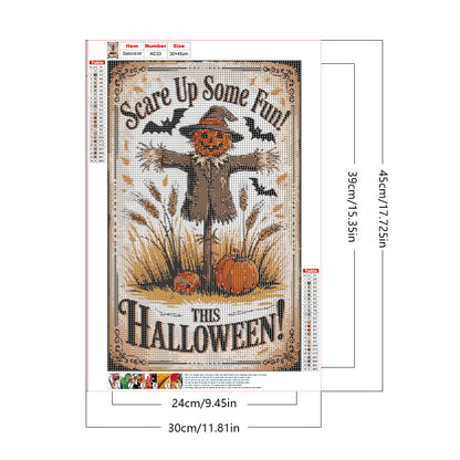 Halloween Scarecrow - Full Round Drill Diamond Painting 30*45CM