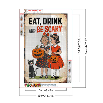 Halloween Children - Full Round Drill Diamond Painting 30*45CM
