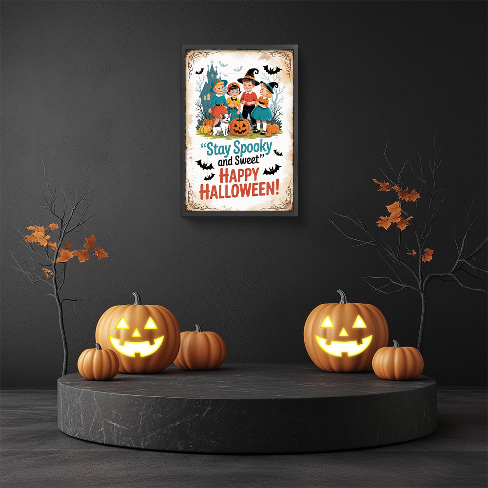 Halloween Atmosphere - Full Round Drill Diamond Painting 30*45CM