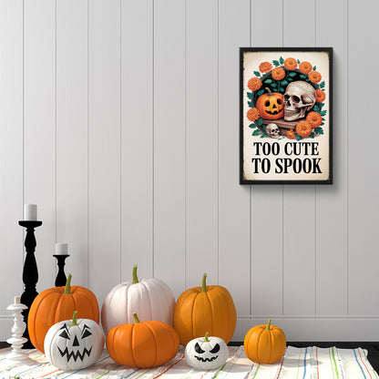 Halloween Pumpkins And Skeletons - Full Round Drill Diamond Painting 30*45CM
