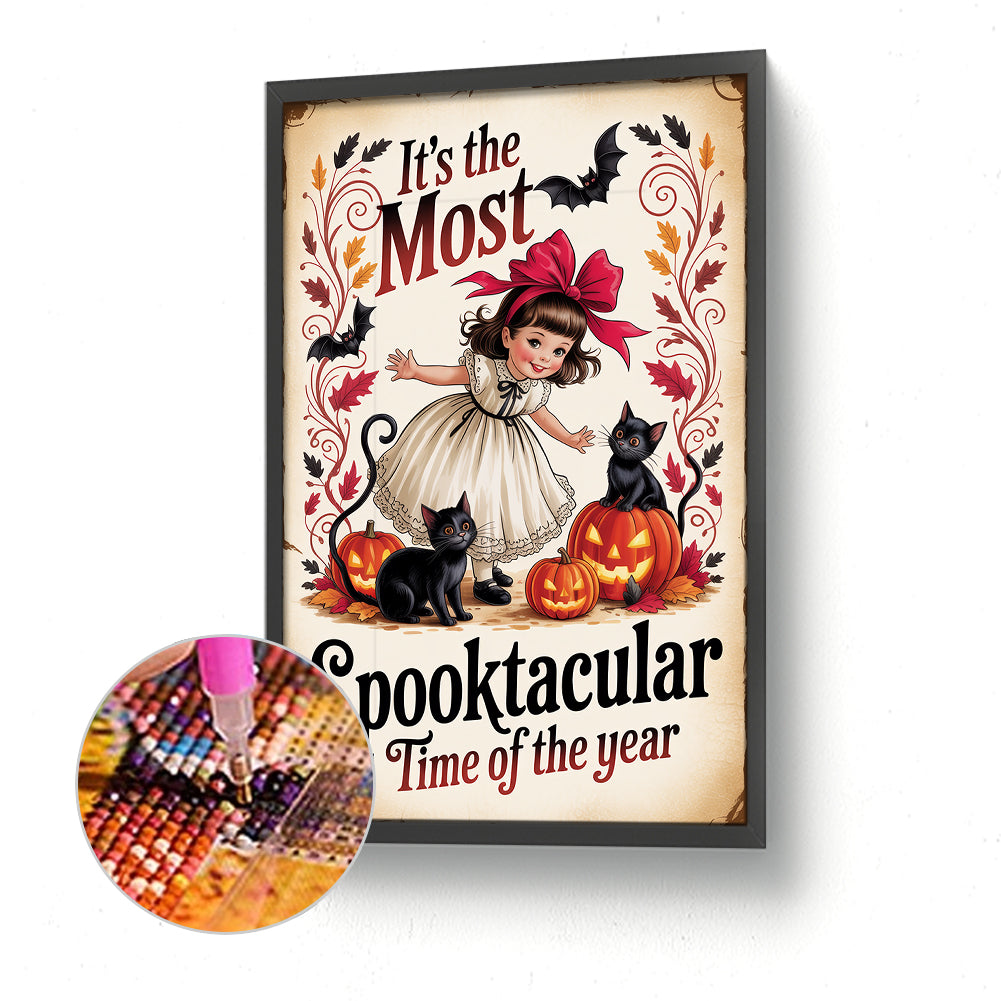 Halloween Girl - Full Round Drill Diamond Painting 30*45CM