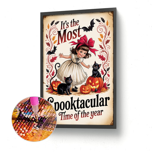 Halloween Little Girl - Full Round Drill Diamond Painting 30*45CM