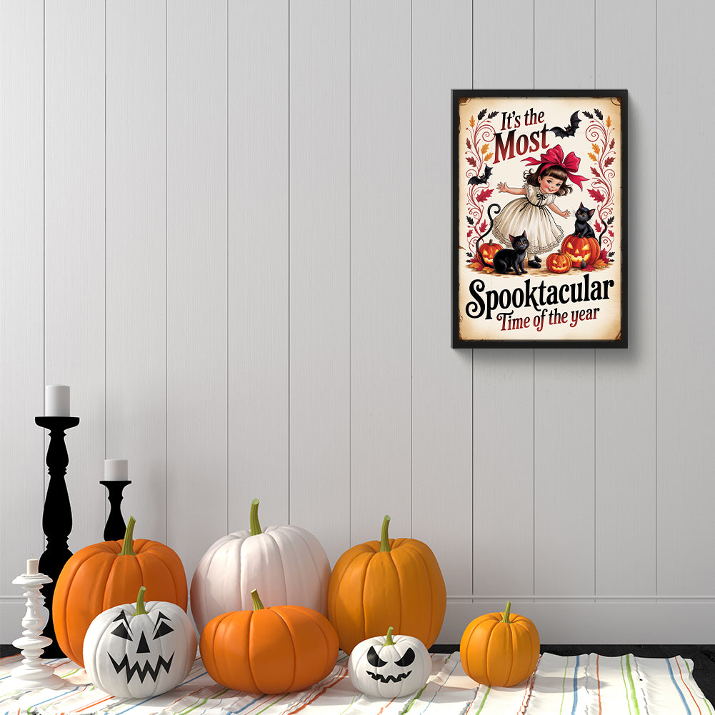 Halloween Girl - Full Round Drill Diamond Painting 30*45CM