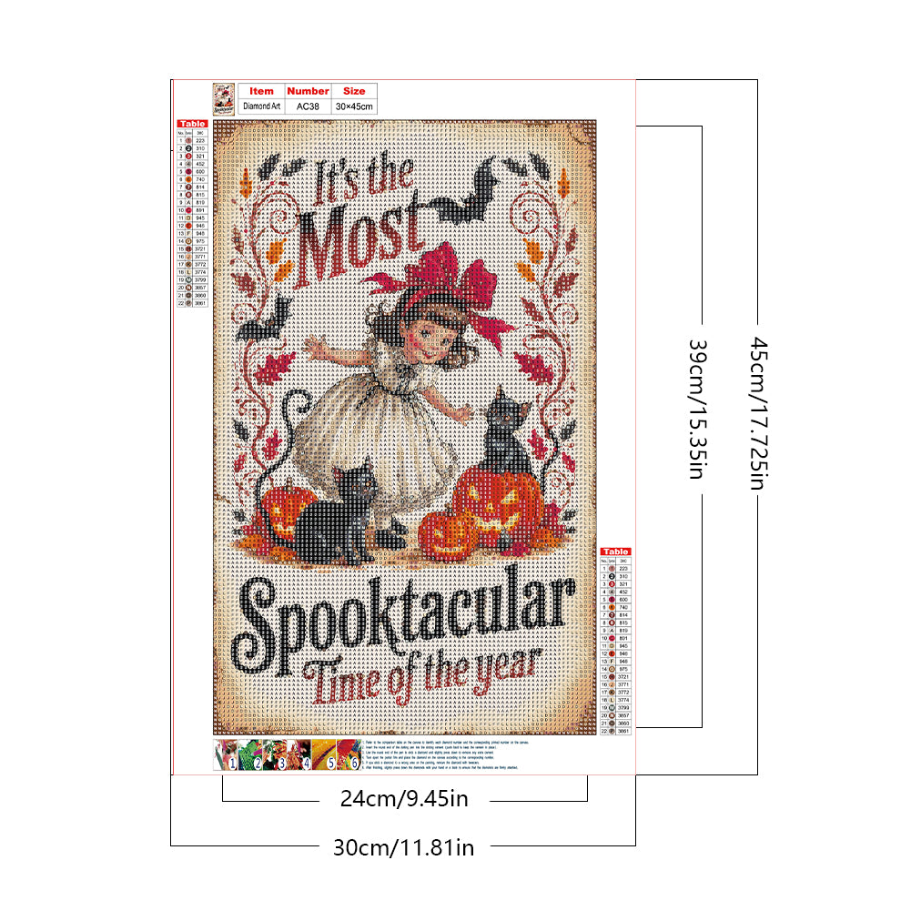 Halloween Girl - Full Round Drill Diamond Painting 30*45CM