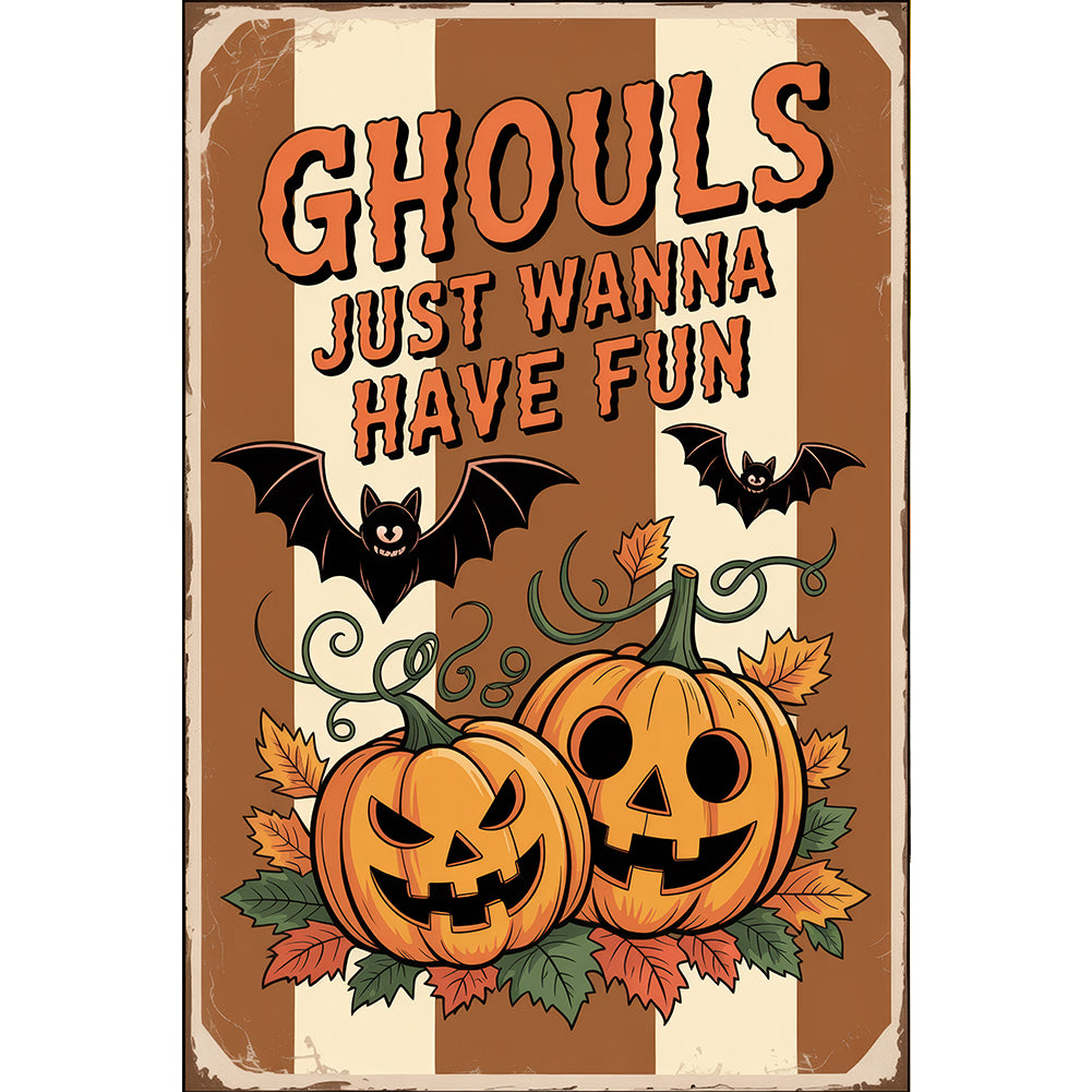 Halloween Pumpkins - Full Round Drill Diamond Painting 30*45CM