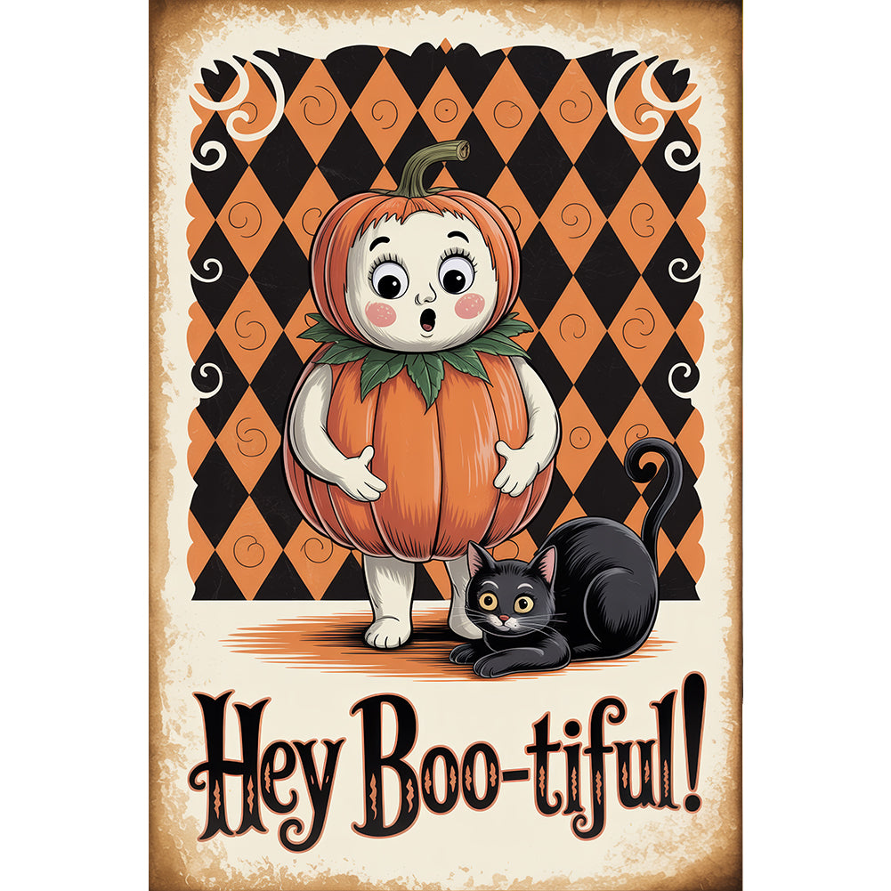 Halloween Pumpkin Elves - Full Round Drill Diamond Painting 30*45CM