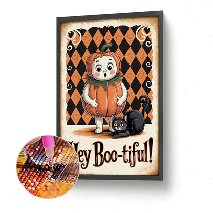 Halloween Pumpkin Elf - Full Round Drill Diamond Painting 30*45CM