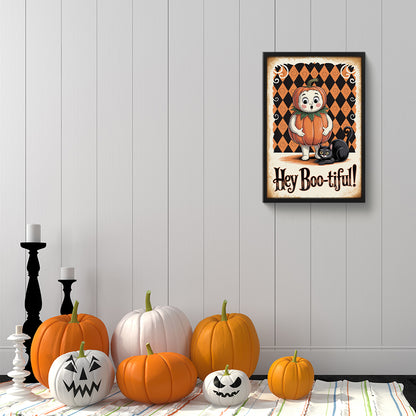 Halloween Pumpkin Elf - Full Round Drill Diamond Painting 30*45CM