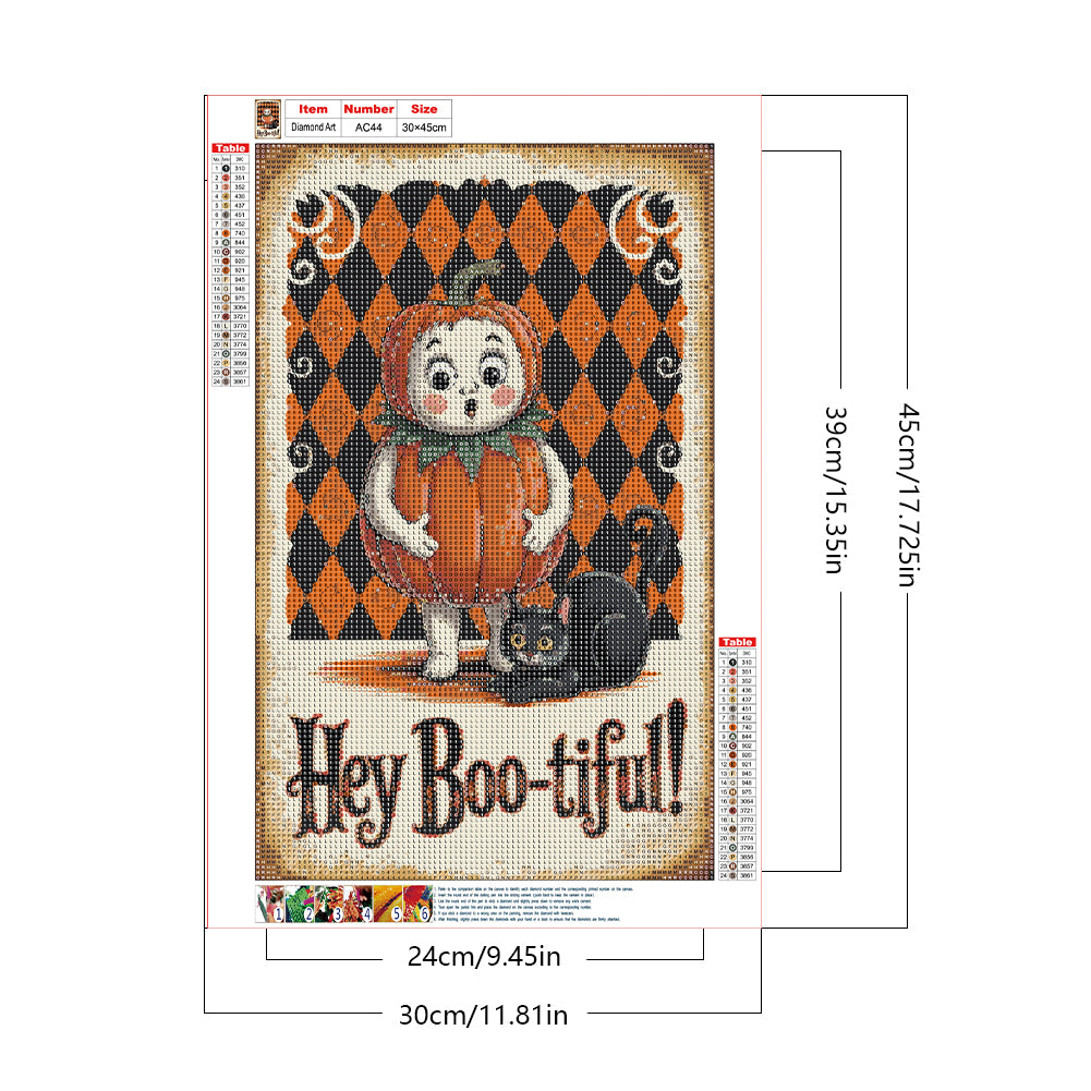 Halloween Pumpkin Elf - Full Round Drill Diamond Painting 30*45CM