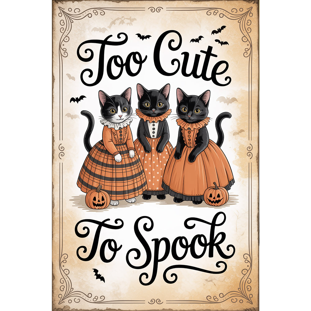 Halloween Cats - Full Round Drill Diamond Painting 30*45CM