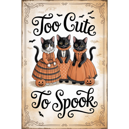 Halloween Cats - Full Round Drill Diamond Painting 30*45CM