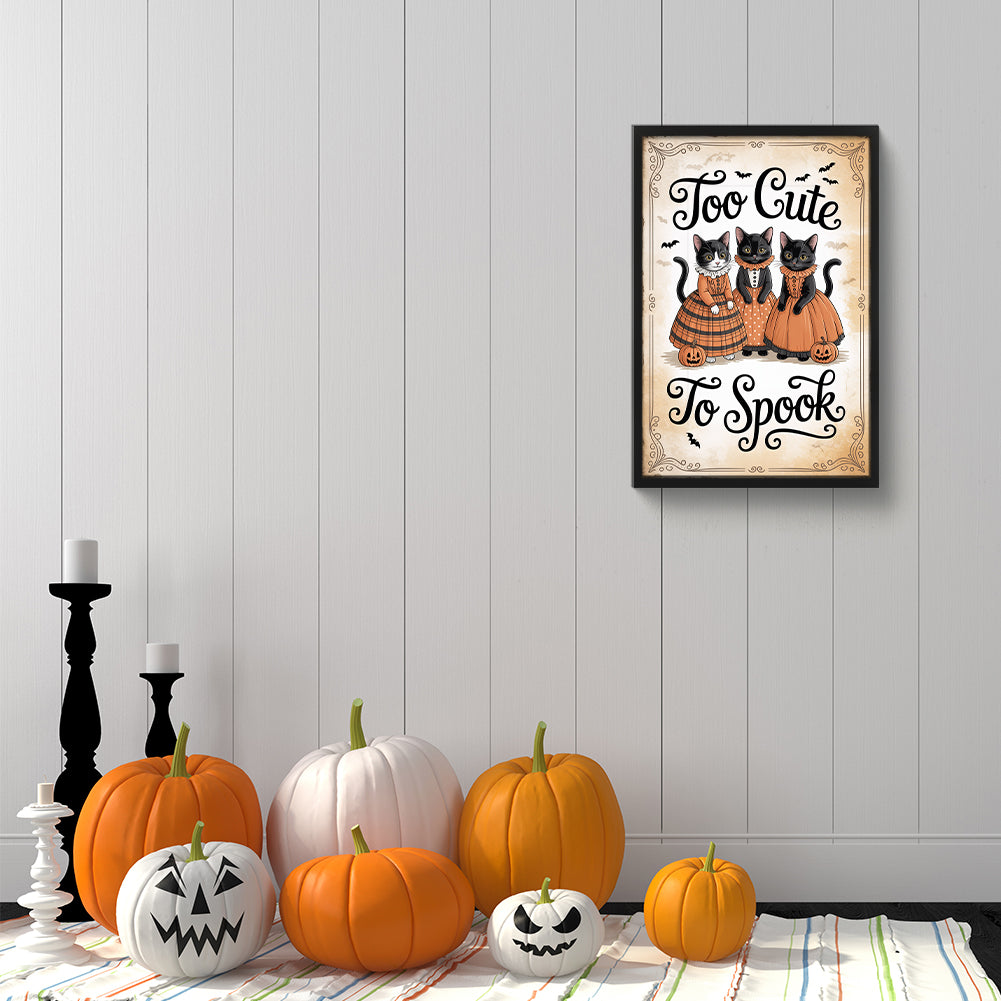 Halloween Cats - Full Round Drill Diamond Painting 30*45CM