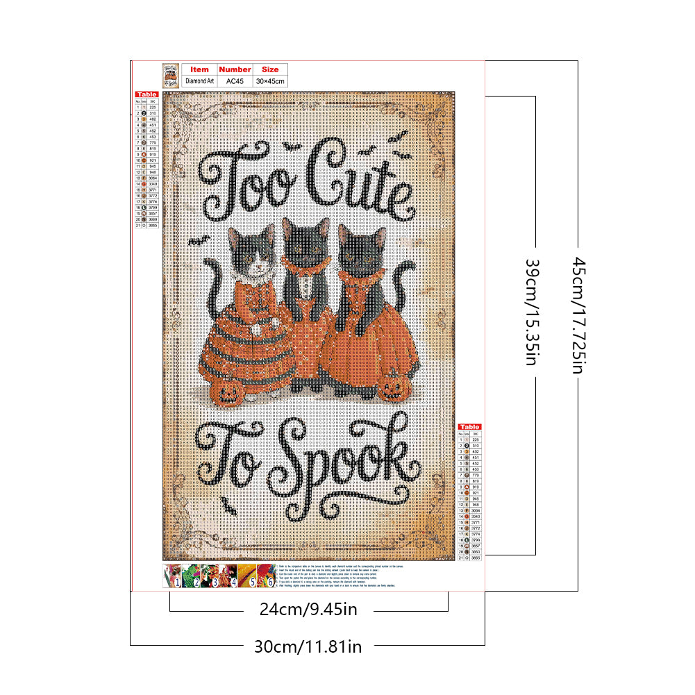 Halloween Cats - Full Round Drill Diamond Painting 30*45CM