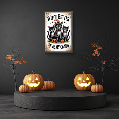 Halloween Cats - Full Round Drill Diamond Painting 30*45CM