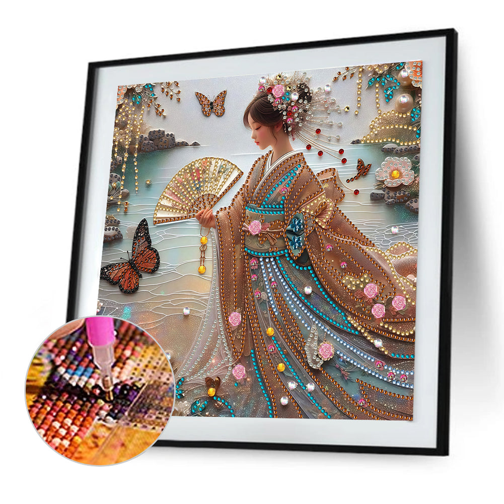 Japanese Girl - Special Shaped Drill Diamond Painting 30*30CM