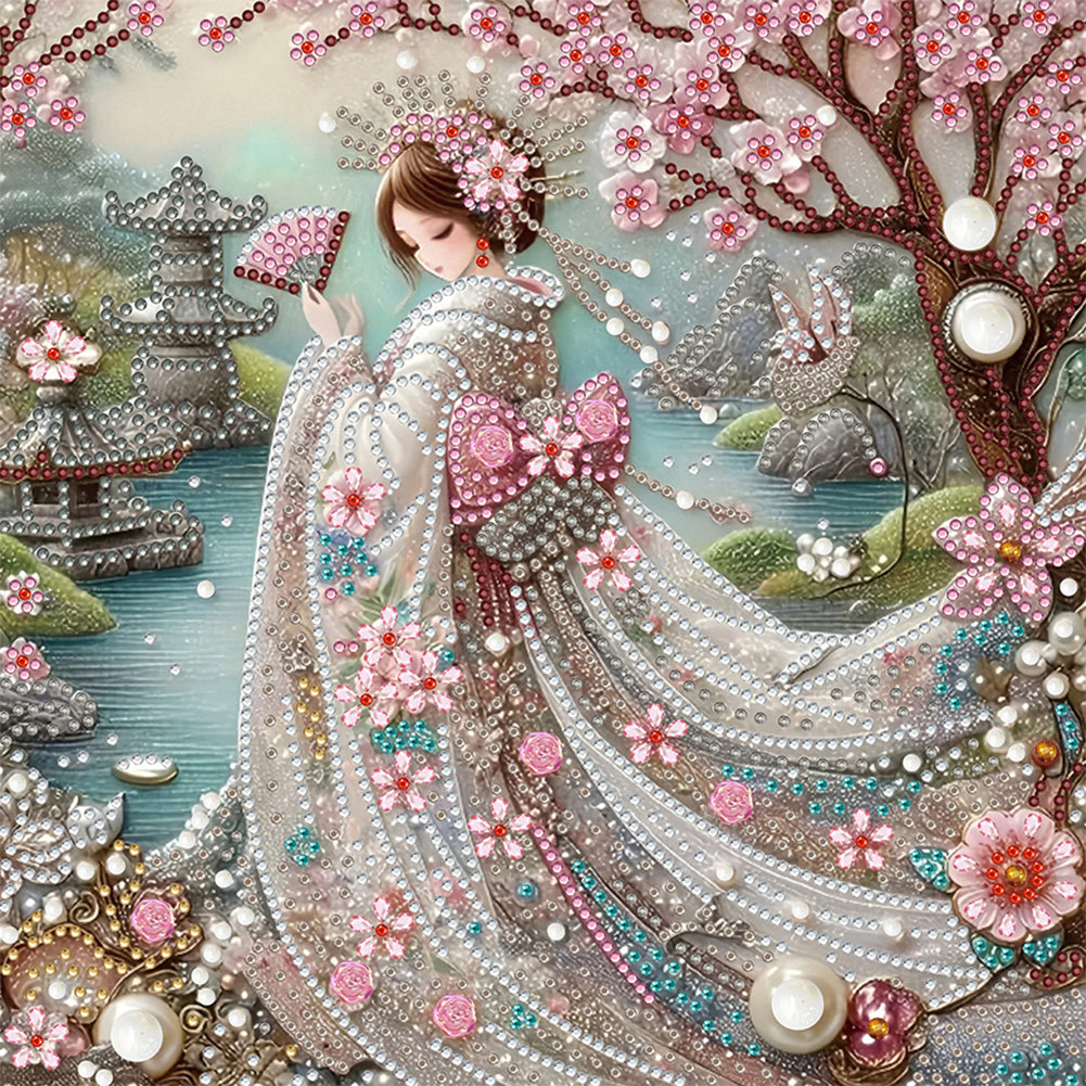 Japanese Girl - Special Shaped Drill Diamond Painting 30*30CM