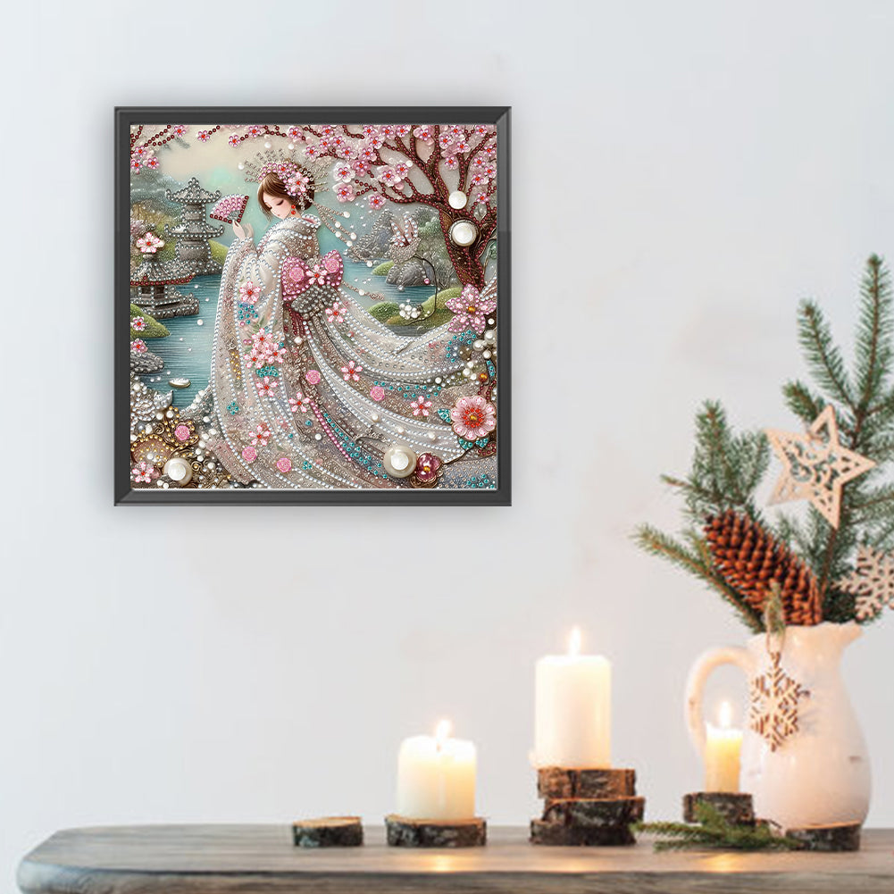 Japanese Girl - Special Shaped Drill Diamond Painting 30*30CM