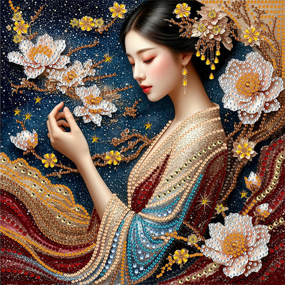 Ancient Style Girl - Special Shaped Drill Diamond Painting 30*30CM