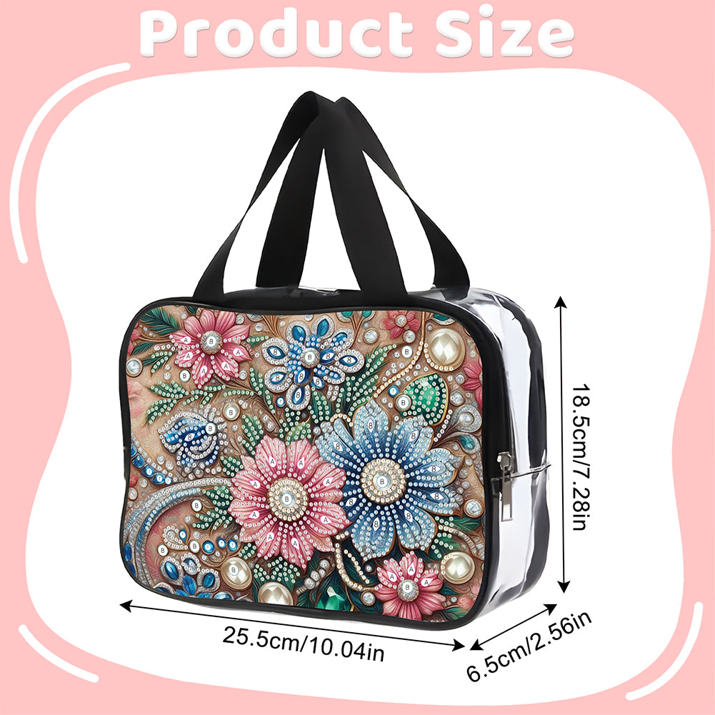 DIY Diamond Art Rhinestone Makeup Bag Crystal Transparent PVC Storage Pack Gift