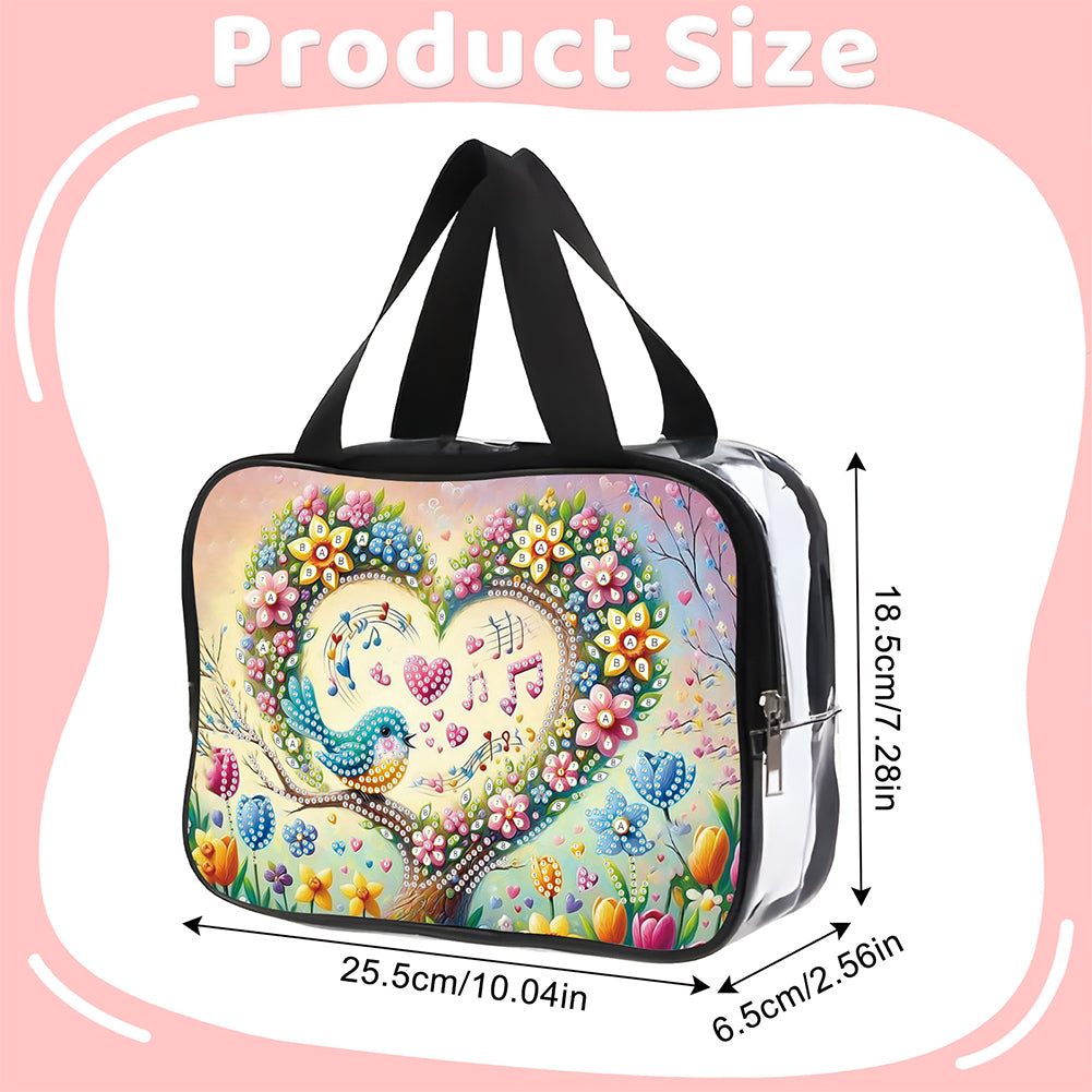 DIY Diamond Art Rhinestone Makeup Bag Crystal Transparent PVC Storage Pack Gift