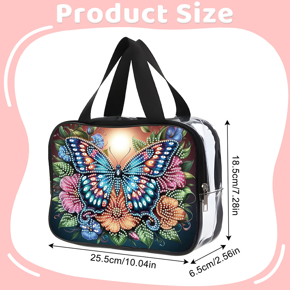 DIY Diamond Art Rhinestone Makeup Bag Crystal Transparent PVC Storage Pack Gift