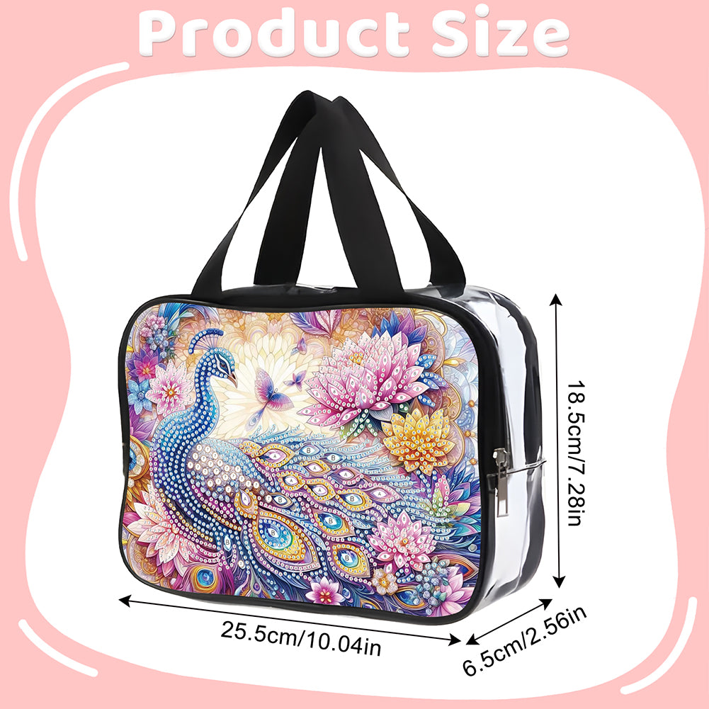 DIY Diamond Art Rhinestone Makeup Bag Crystal Transparent PVC Storage Pack Gift