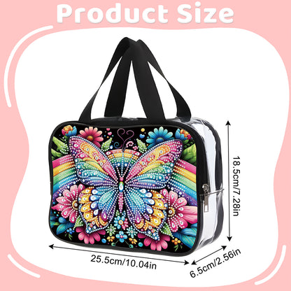 DIY Butterfly Diamond Art Rhinestone Makeup Bag Transparent PVC Storage Pack
