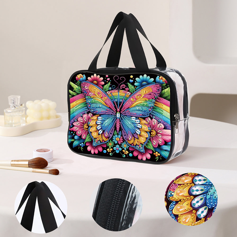 DIY Diamond Art Rhinestone Makeup Bag Crystal Transparent PVC Storage Pack Gift